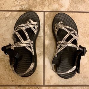Chaco Black and White Sandals, Size W8